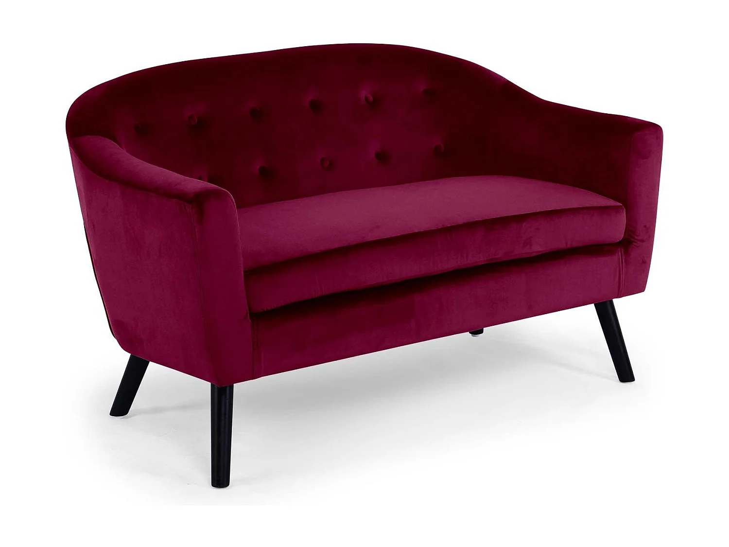 Canapé Scandinave Velours "Lopy" 129cm Bordeaux