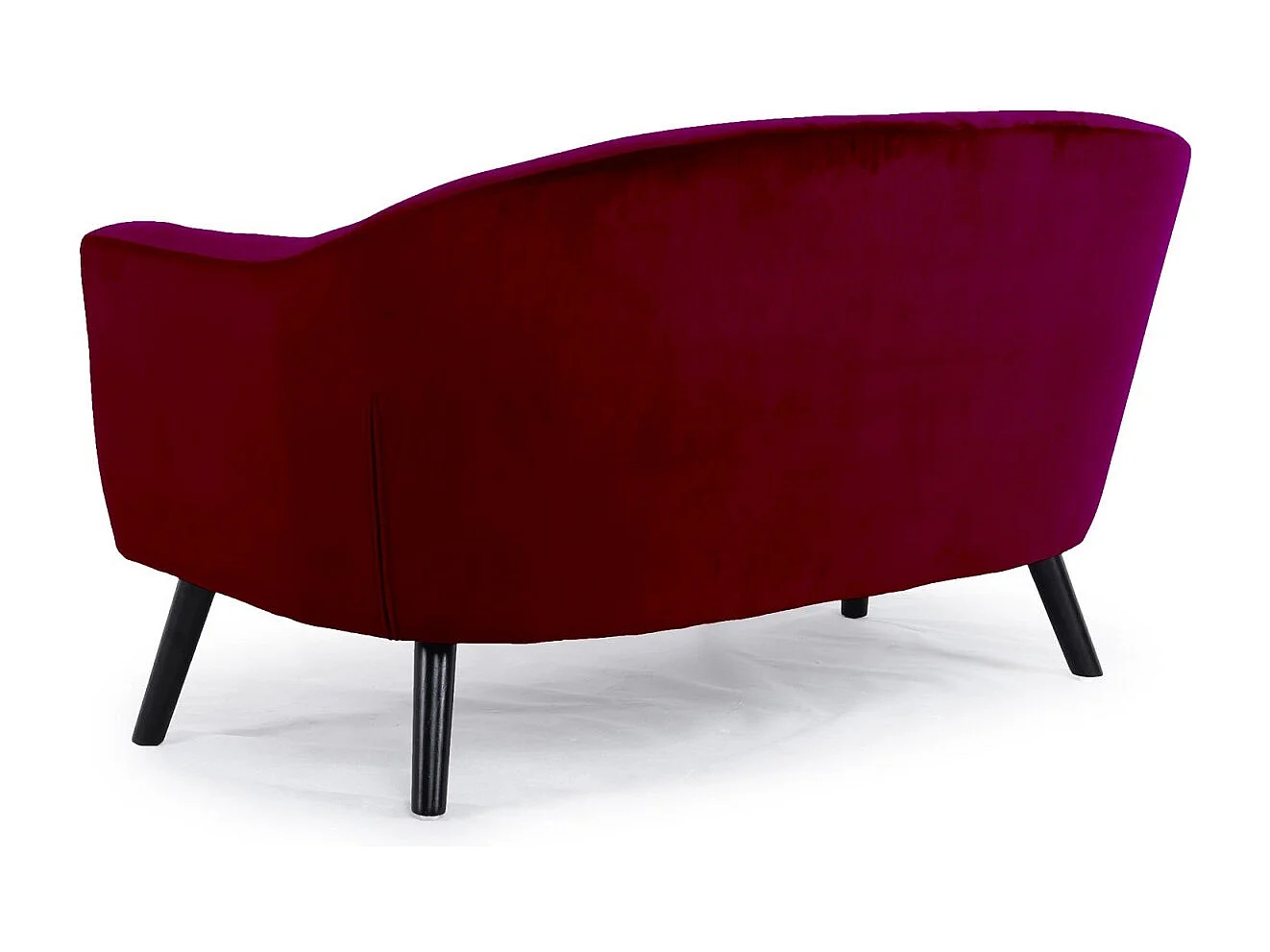 Canapé Scandinave Velours "Lopy" 129cm Bordeaux