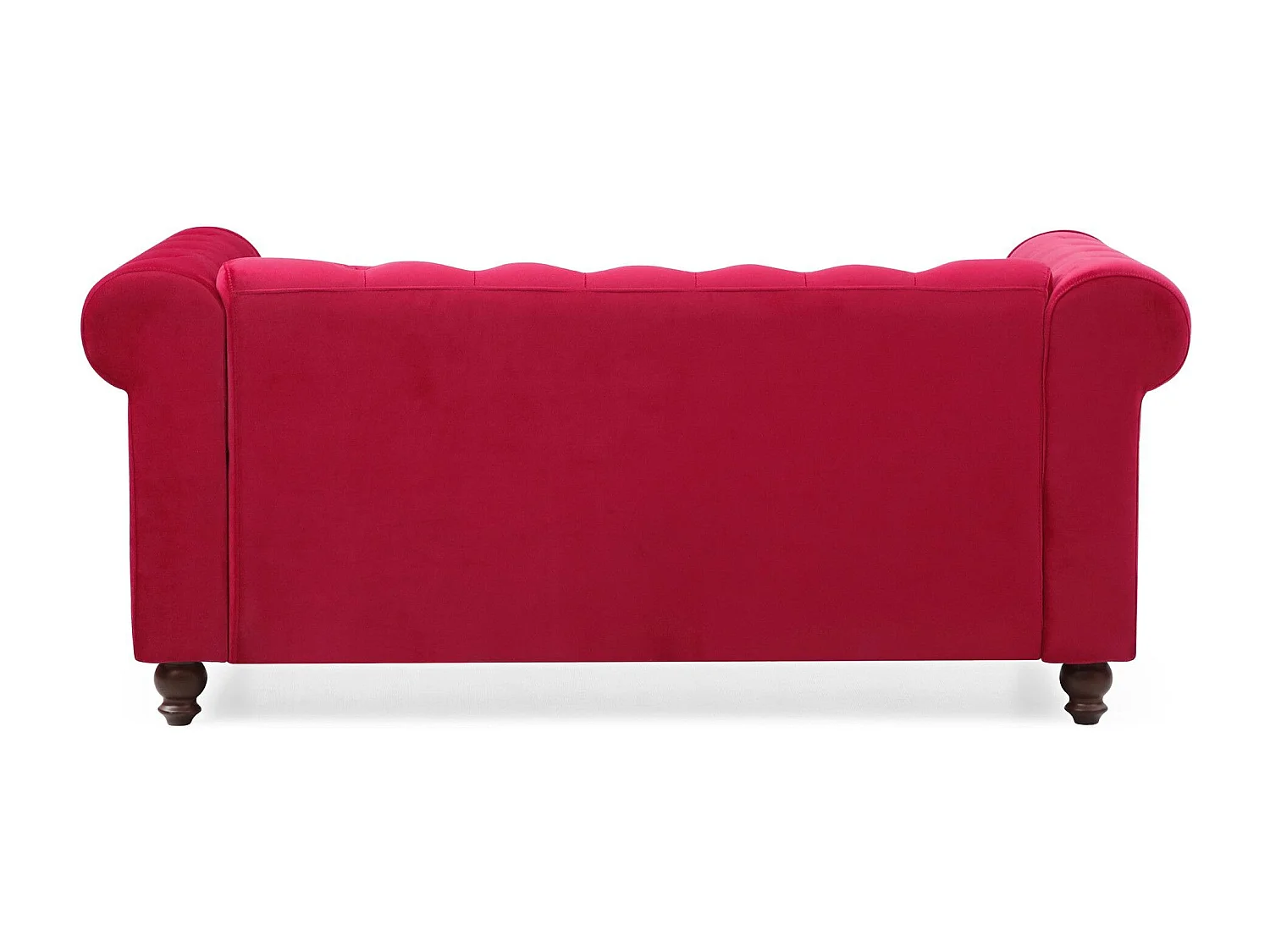 Divano Chesterfield in velluto rosso a 2 posti