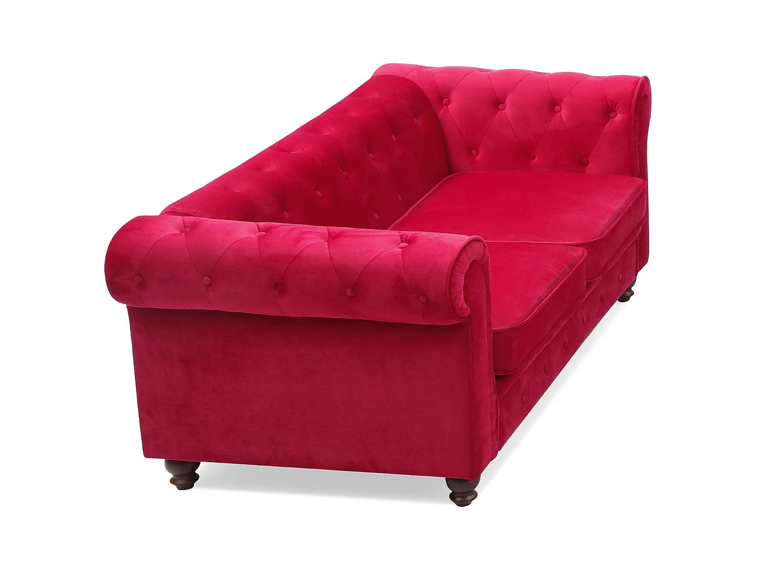 Canapé 2 Places Velours "Chesterfield" 158cm Rouge