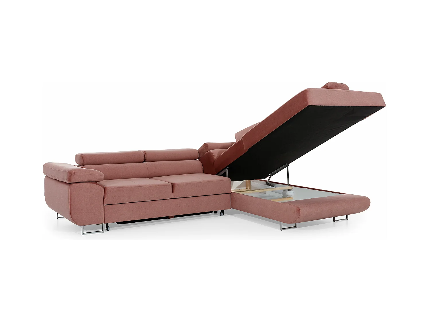 Canapé d'Angle Droit Convertible "Marius" 275cm Marron