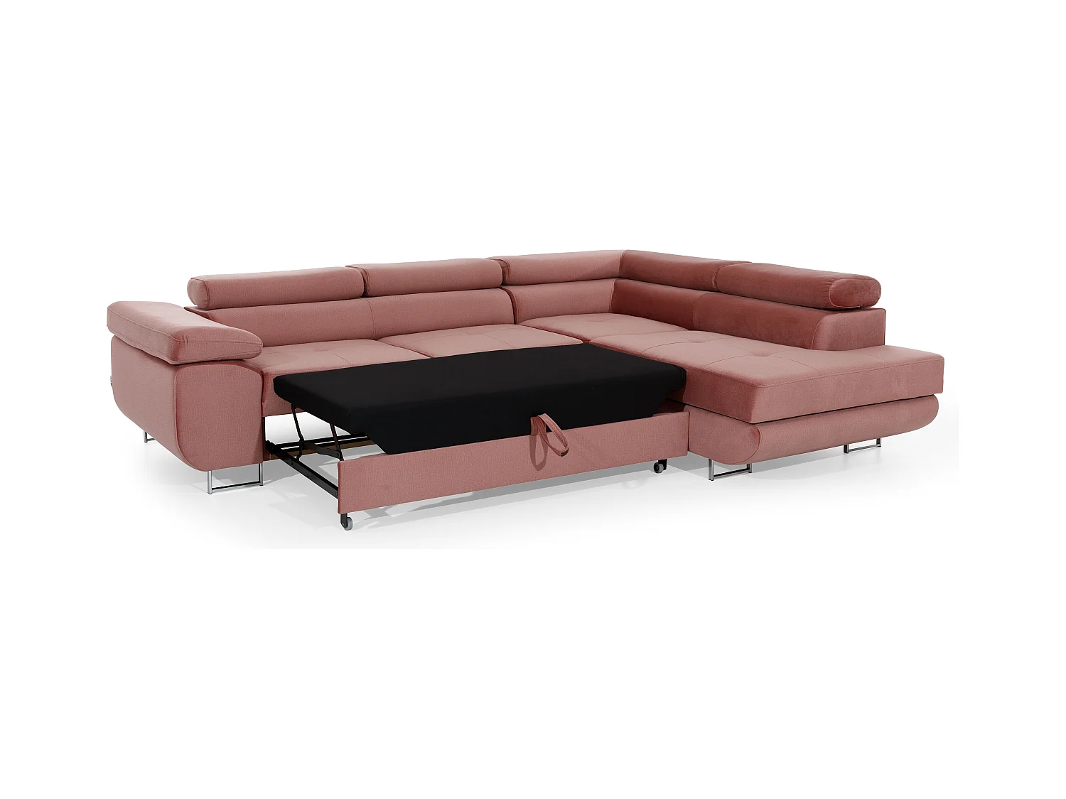 Canapé d'Angle Droit Convertible "Marius" 275cm Marron