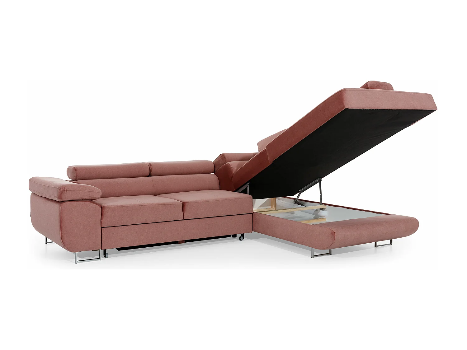 Canapé d'Angle Droit Convertible "Marius" 275cm Marron