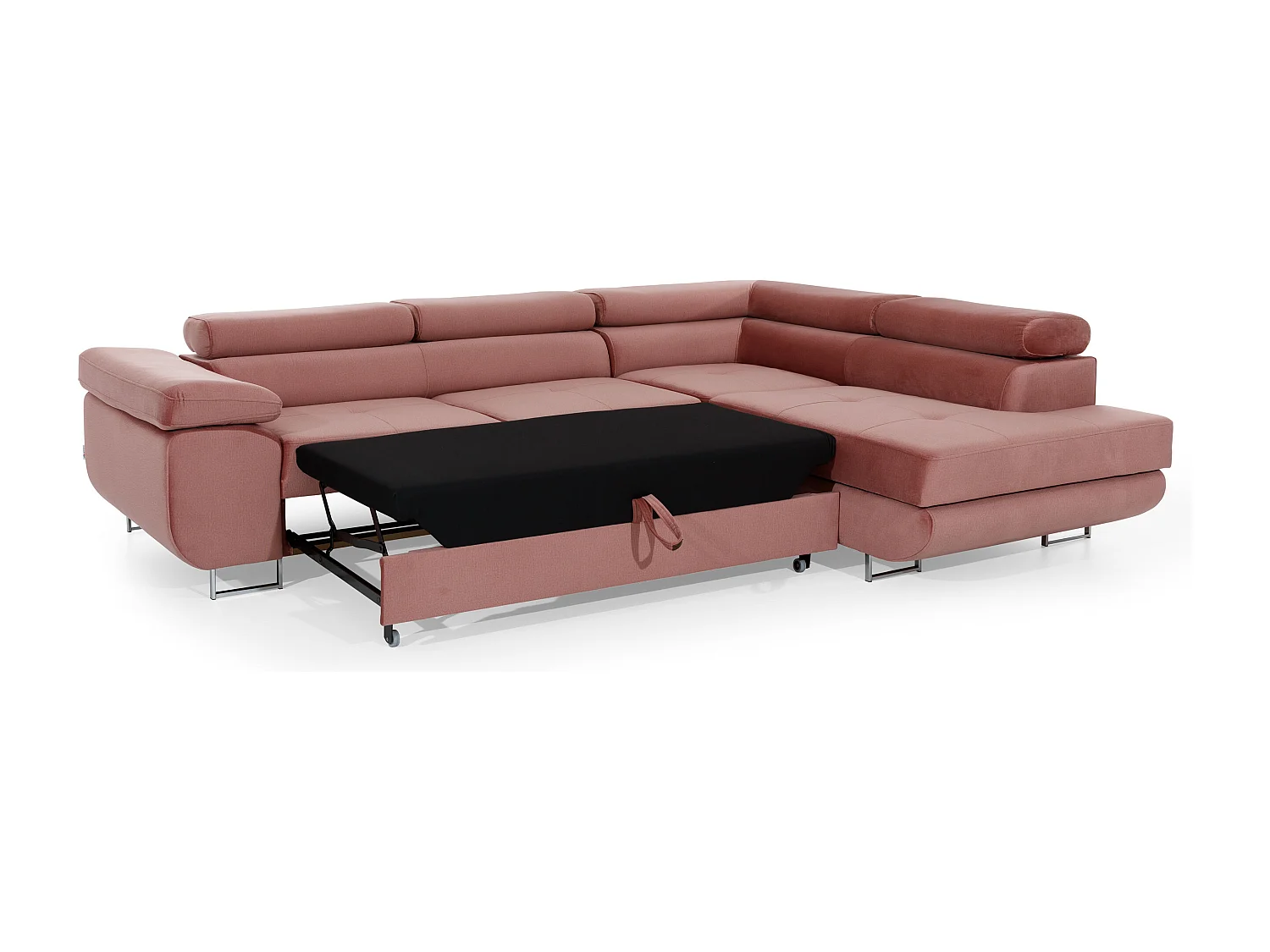 Canapé d'Angle Droit Convertible "Marius" 275cm Marron