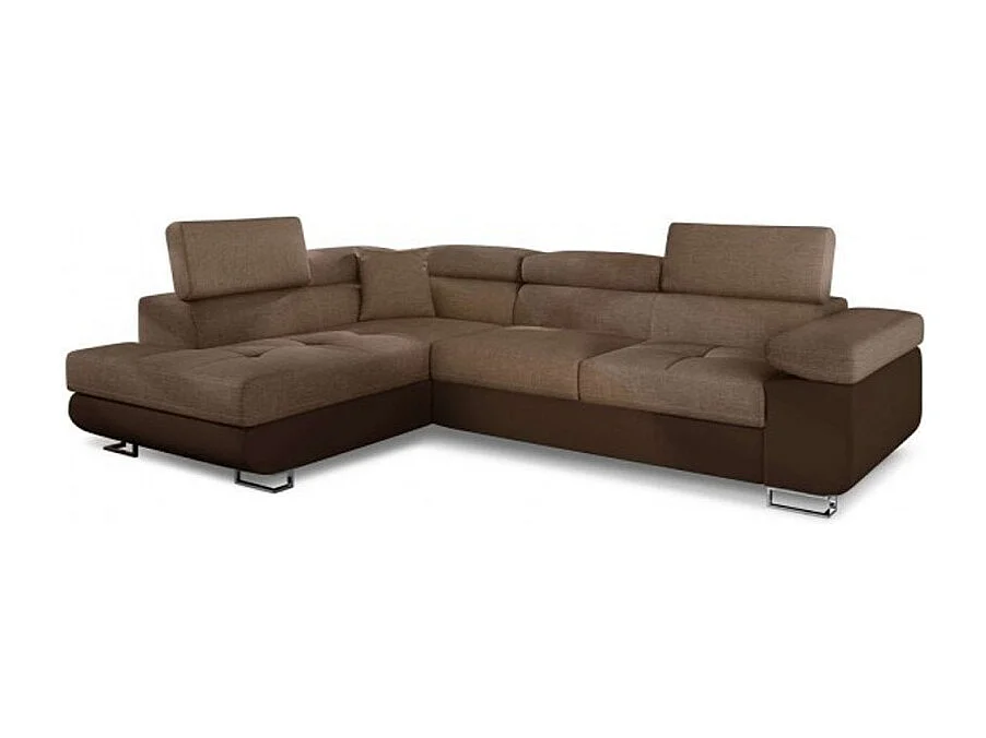 Canapé d'Angle Droit Convertible "Marius" 275cm Marron