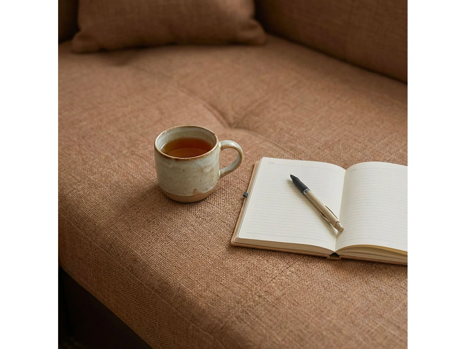 Canapé d'Angle Droit Convertible "Marius" 275cm Marron