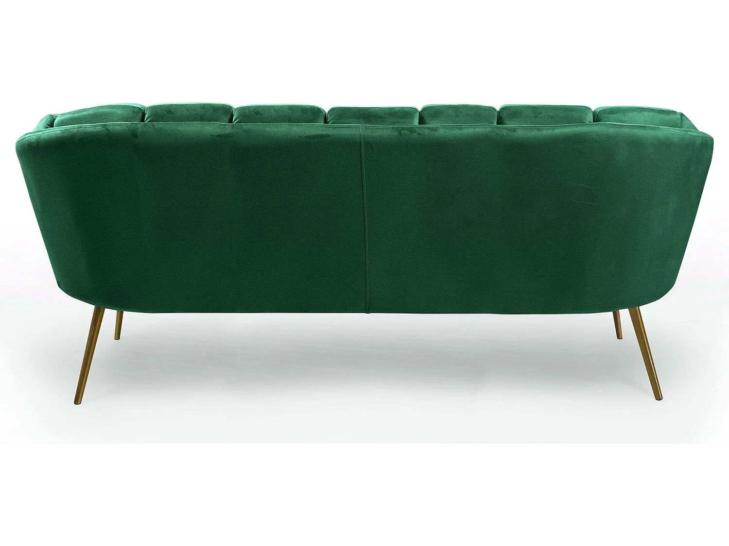 3-Sitzer Sofa Samt Grün Modern Goldene Beine Brenda 185cm