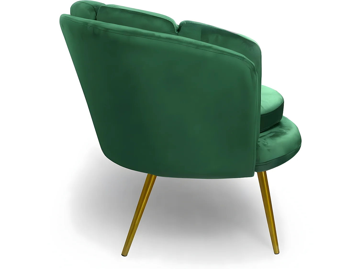 3-Sitzer Sofa Samt Grün Modern Goldene Beine Brenda 185cm