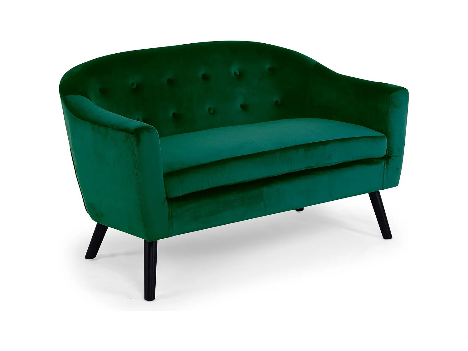 Divano scandinavo a 2 posti Savoy in velluto verde