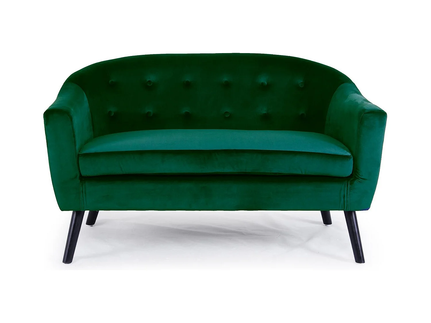 Divano scandinavo a 2 posti Savoy in velluto verde