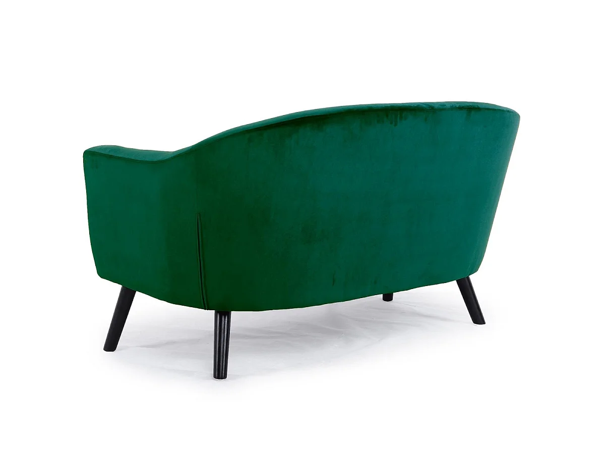 Canapé 2 places en velours vert LOPY