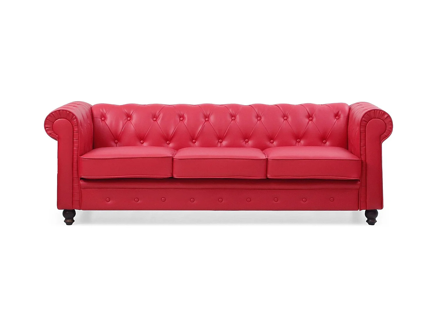 Canapé 3 Places "Chesterfield" 209cm Rouge