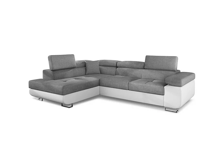 Canapé d'Angle Gauche Convertible "Marius" 275cm Gris