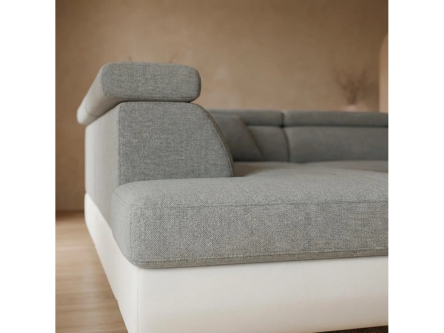 Canapé d'Angle Gauche Convertible "Marius" 275cm Gris