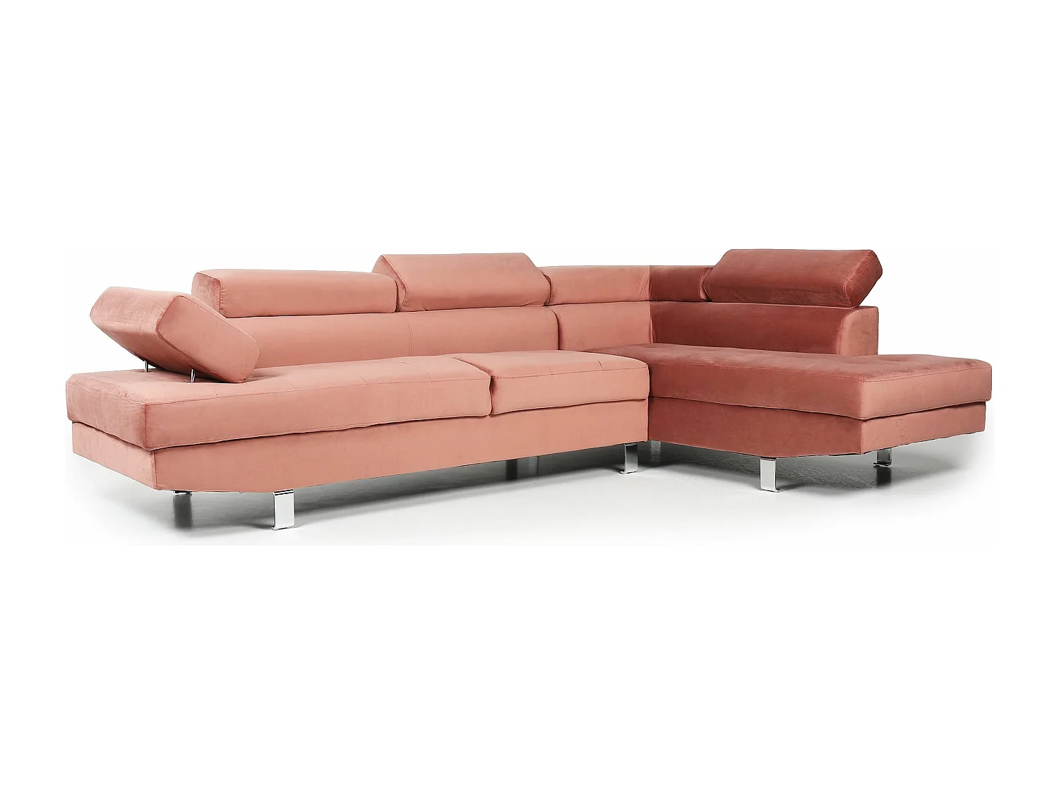 Canapé d'Angle Droit "Têtière" 260cm Rose