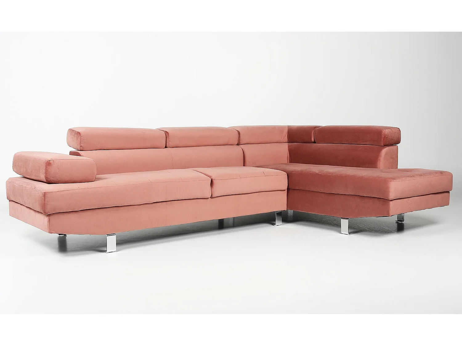 Canapé d'Angle Droit "Têtière" 260cm Rose