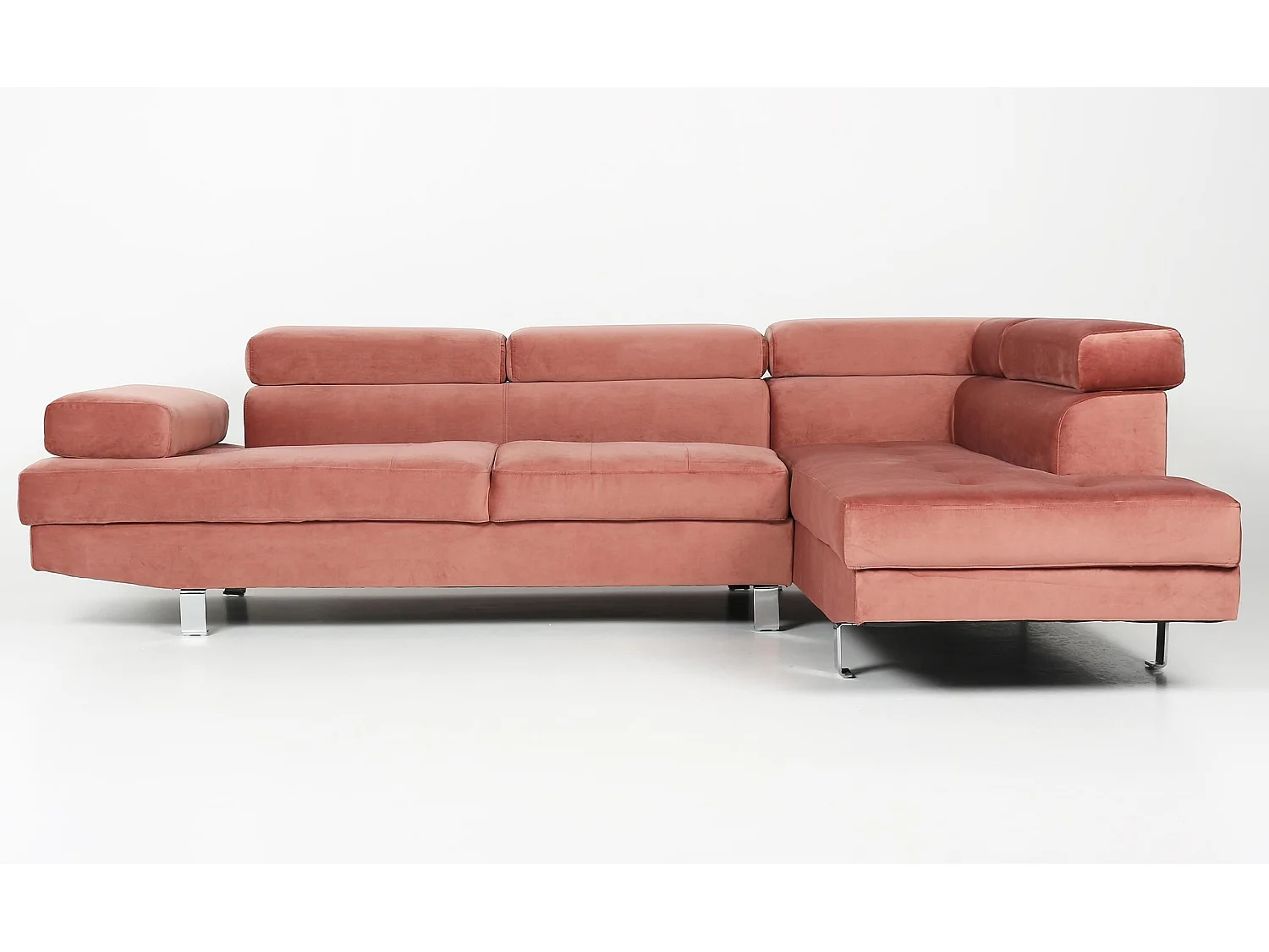 Canapé d'Angle Droit "Têtière" 260cm Rose