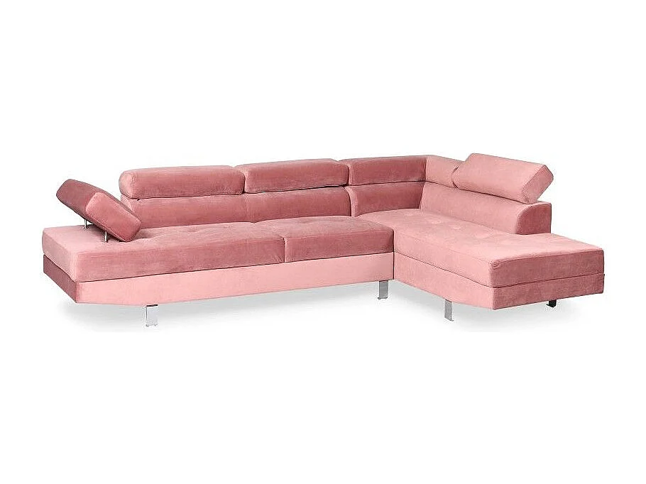 Canapé d'Angle Droit "Têtière" 260cm Rose