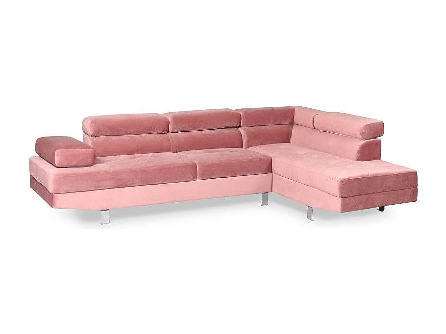 Canapé d'Angle Droit "Têtière" 260cm Rose