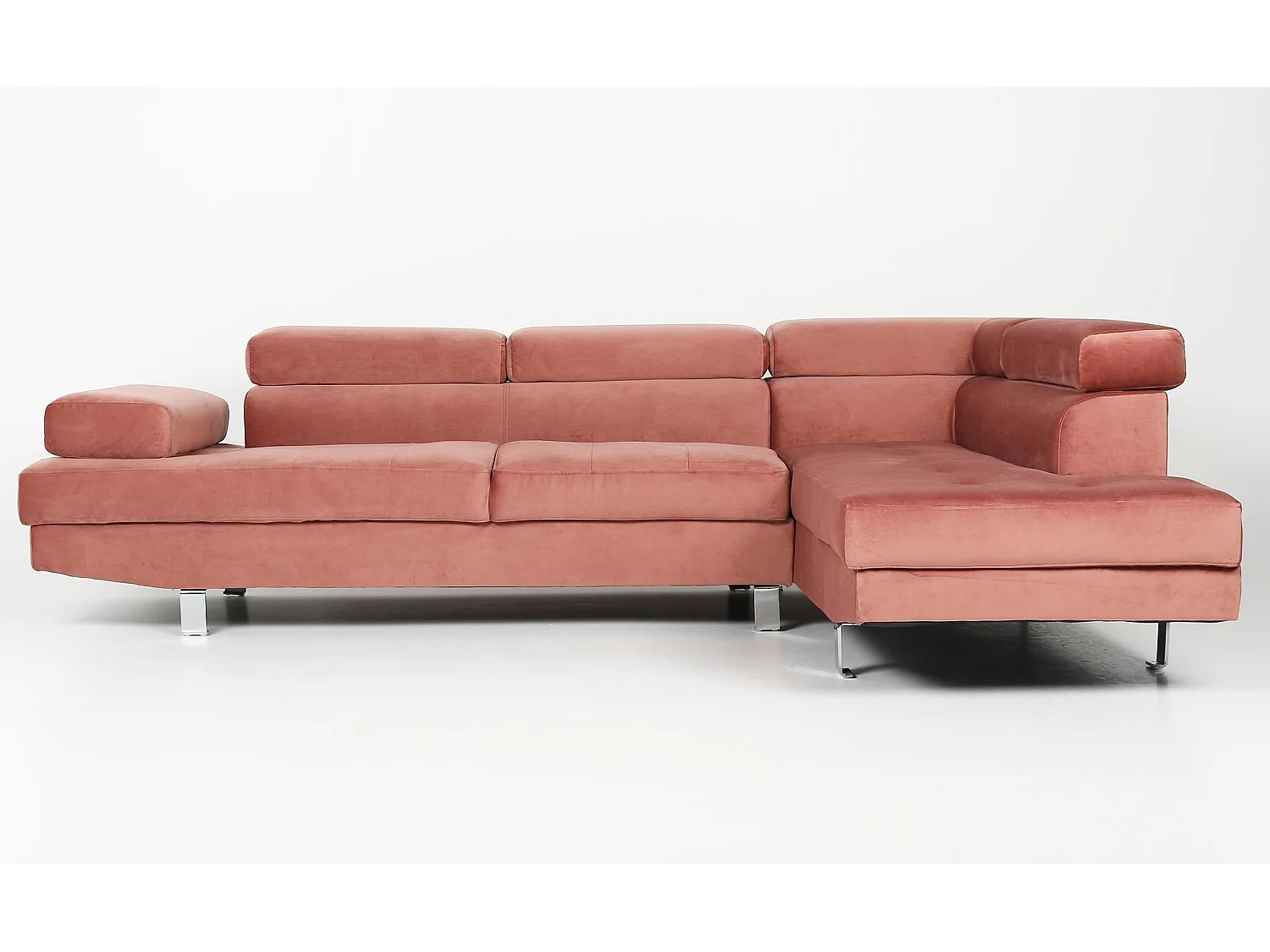 Canapé d'Angle Droit "Têtière" 260cm Rose