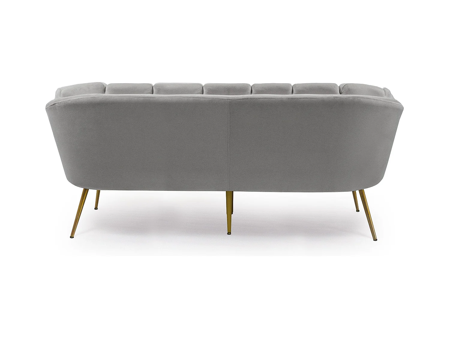 3-Sitzer Samtsofa "Dabren" Silber Modern Bequemes Muscheldesign 185cm