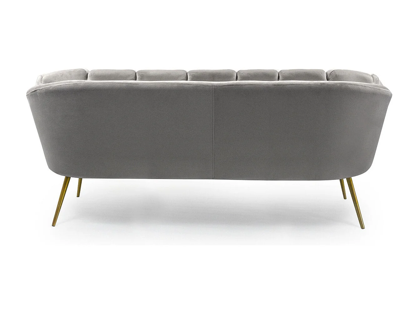 3-Sitzer Samtsofa "Dabren" Silber Modern Bequemes Muscheldesign 185cm