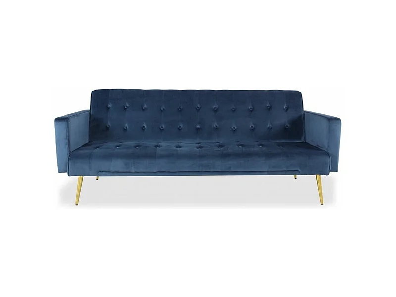 Schlafsofa aus Blauem Samt "Tybio" 175cm Chic und Modern
