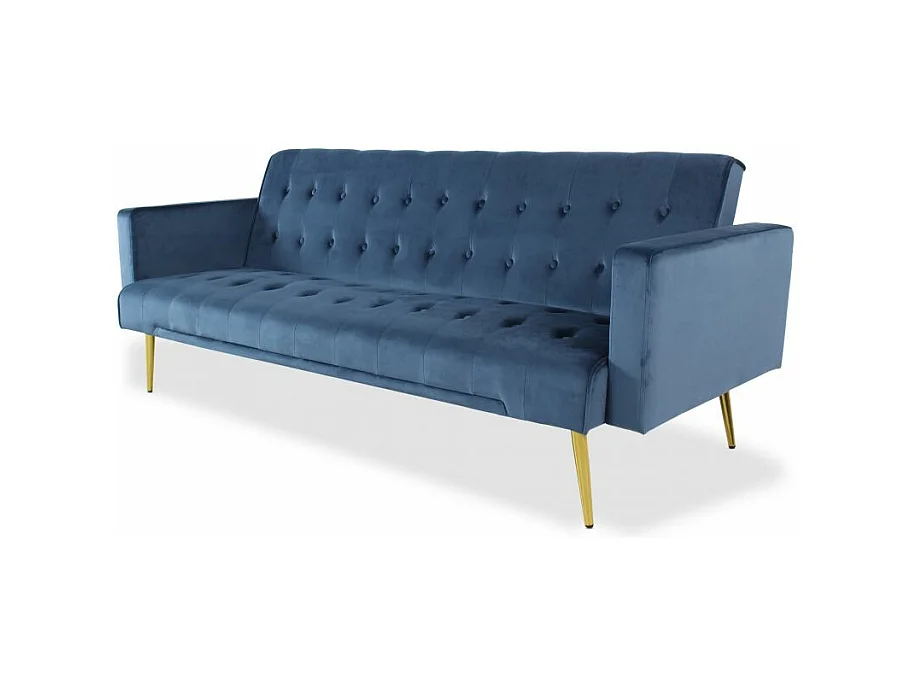 Schlafsofa aus Blauem Samt "Tybio" 175cm Chic und Modern