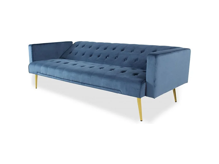 Schlafsofa aus Blauem Samt "Tybio" 175cm Chic und Modern