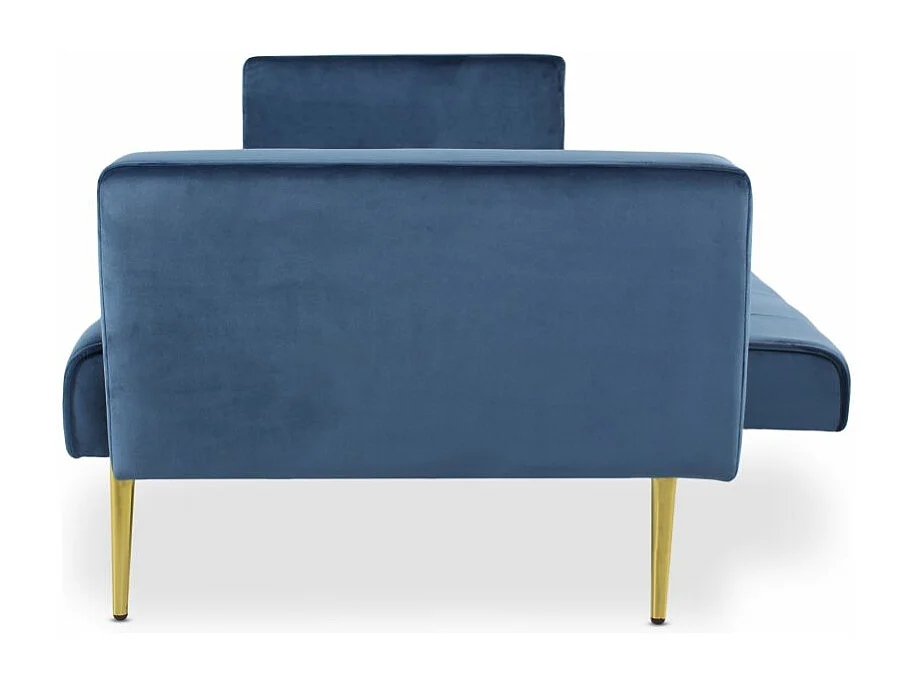 Canapé Convertible Velours "Tybio" 175cm Bleu