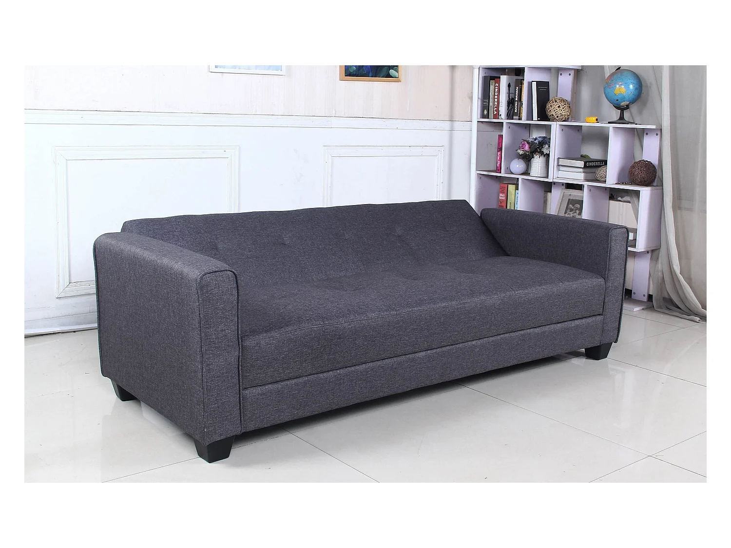 Canapé Convertible 3 Places "Tosello" 200cm Gris