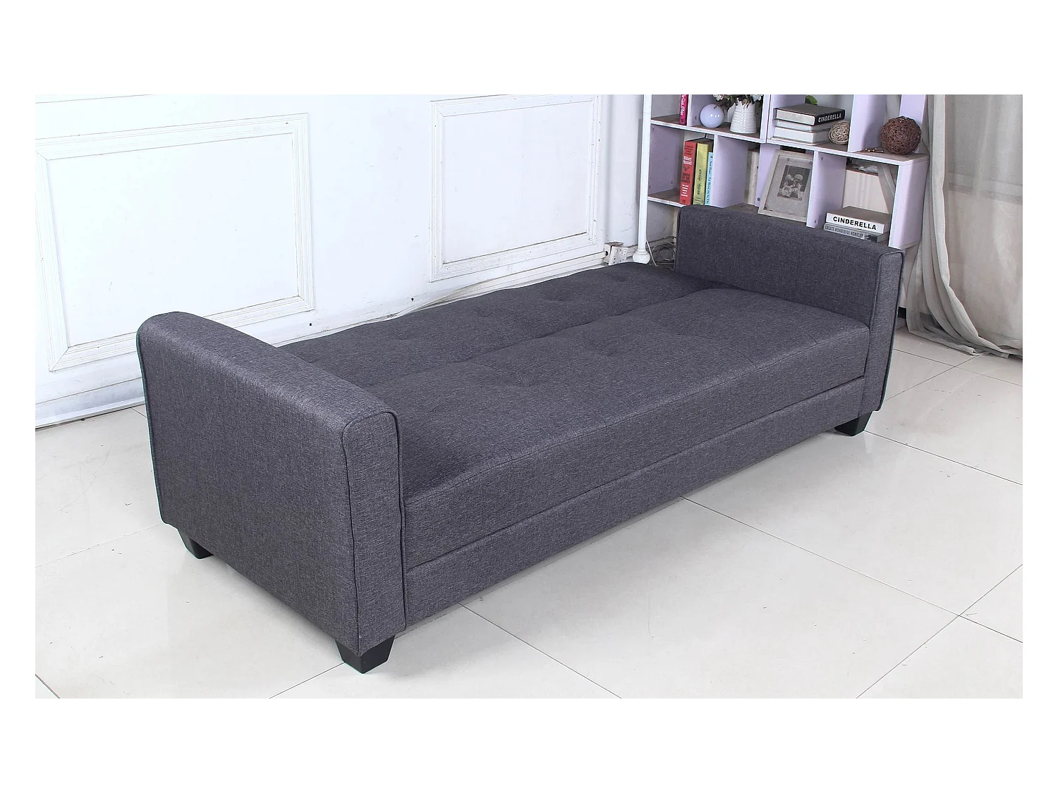 Canapé Convertible 3 Places "Tosello" 200cm Gris