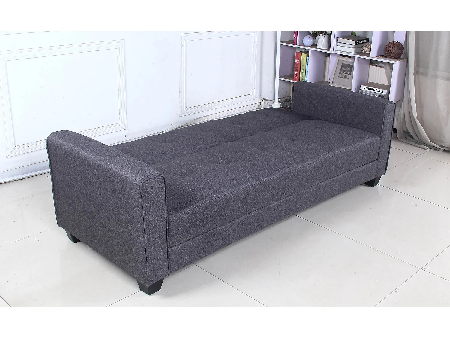 Canapé Convertible 3 Places "Tosello" 200cm Gris