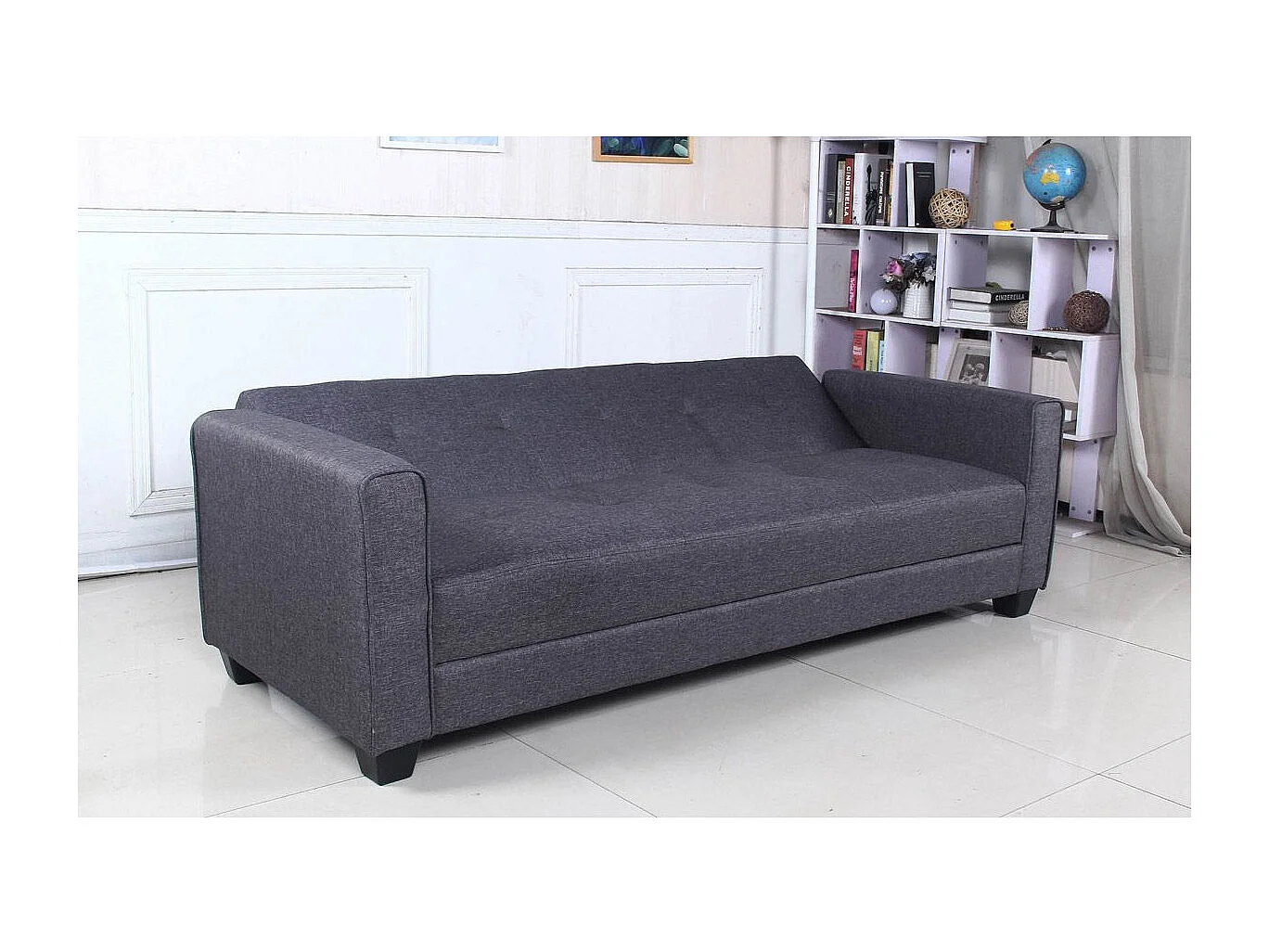 Canapé Convertible 3 Places "Tosello" 200cm Gris