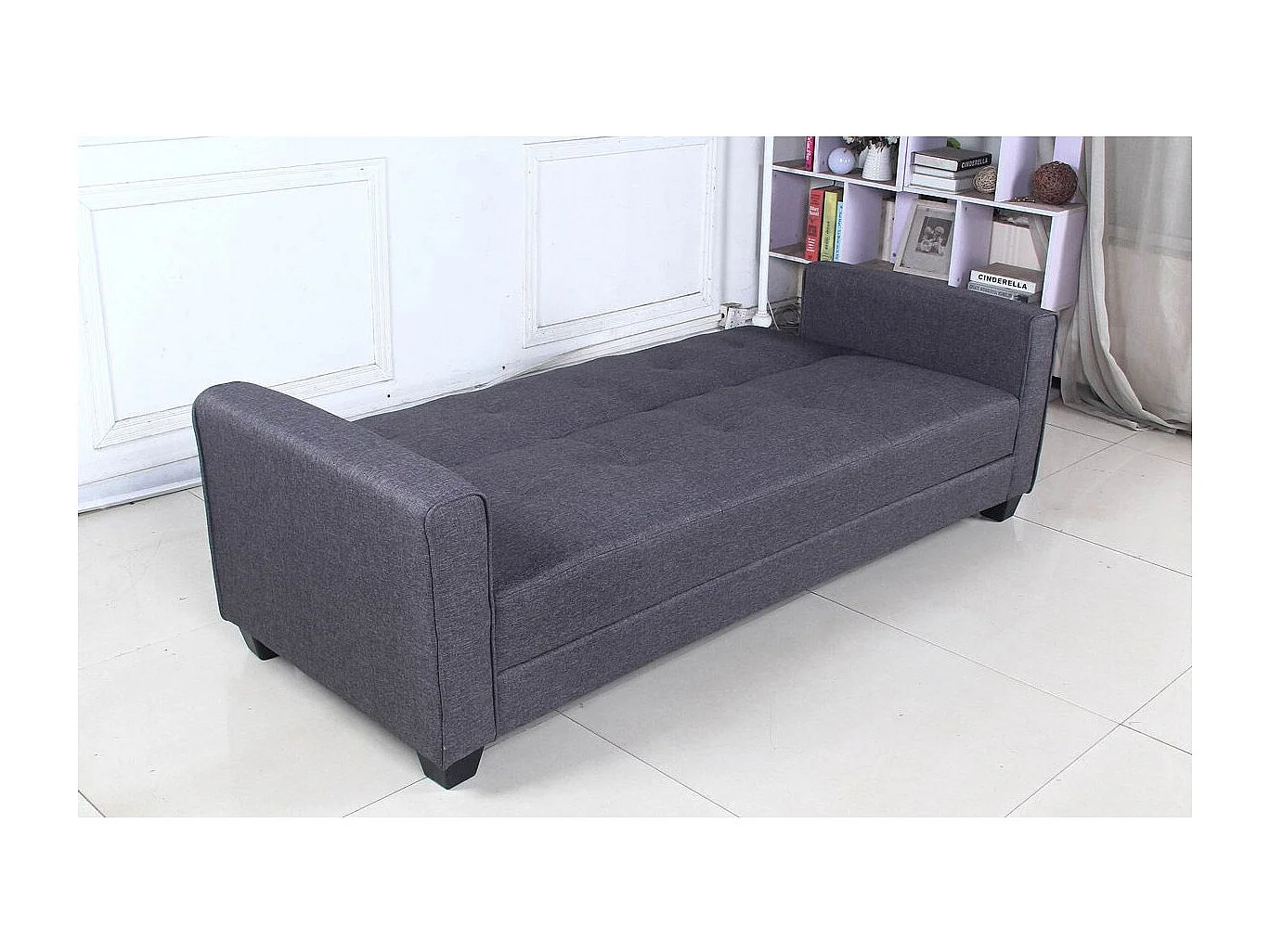 Canapé Convertible 3 Places "Tosello" 200cm Gris
