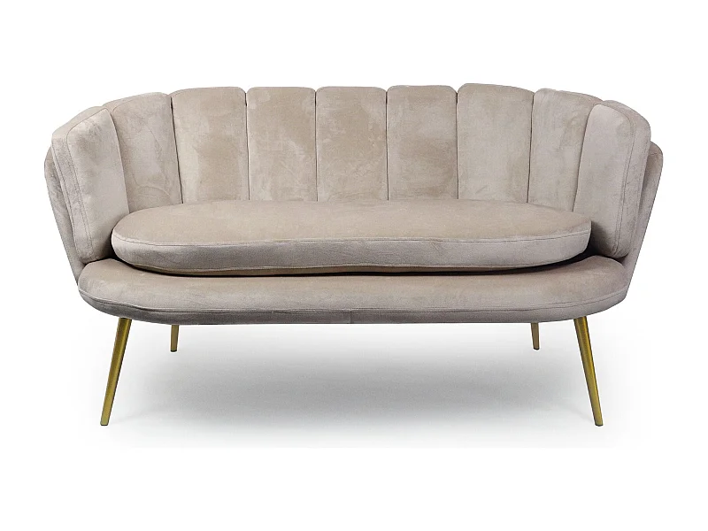 Canapé 2 Places en Velours "Dabren" 138cm Taupe