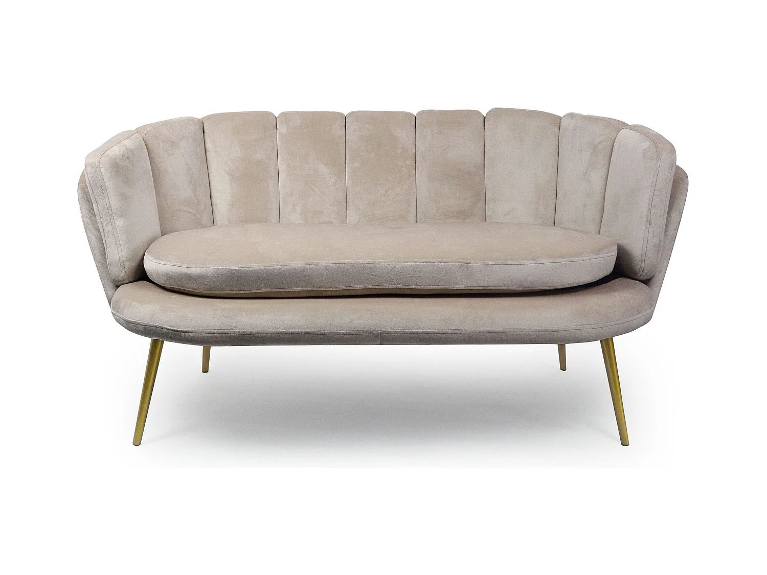 Canapé 2 Places en Velours "Dabren" 138cm Taupe