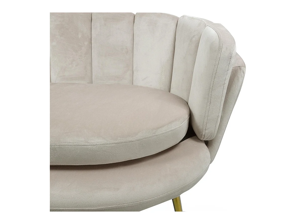 Canapé 2 Places en Velours "Dabren" 138cm Taupe