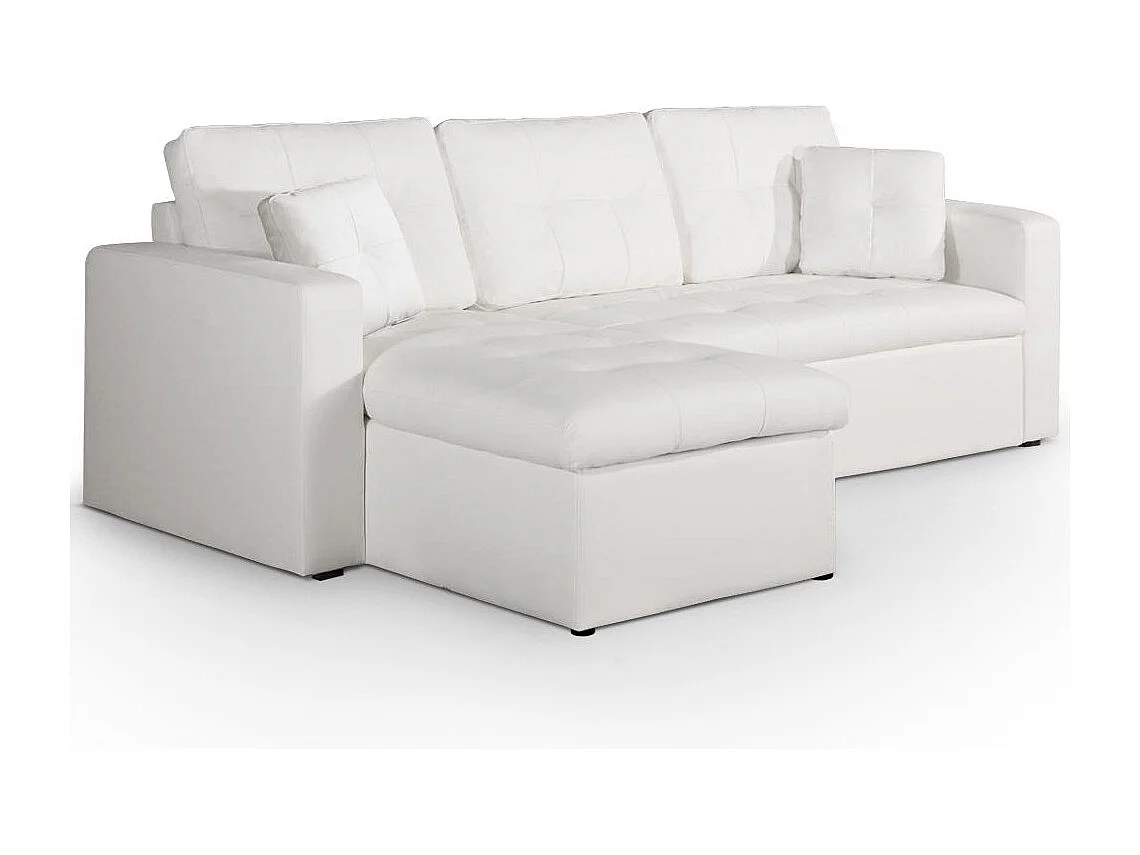 Canapé d'Angle Convertible "Corto" 230cm Blanc
