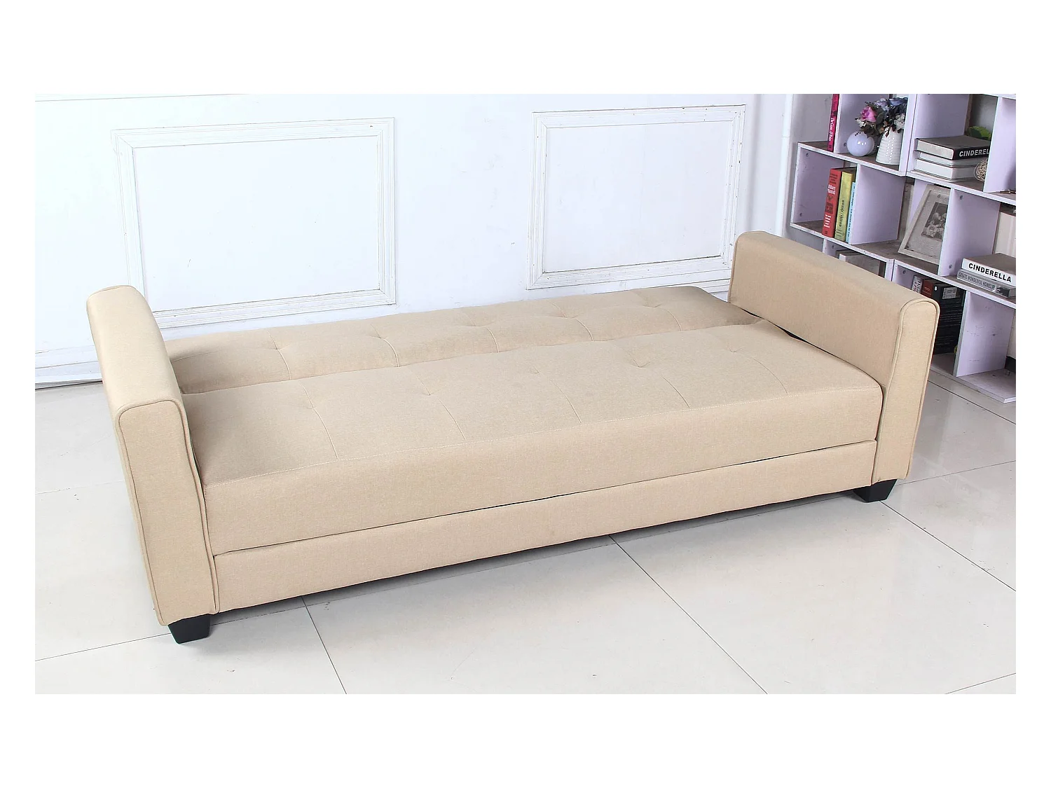 Canapé Convertible 3 Places "Tosello" 200cm Beige