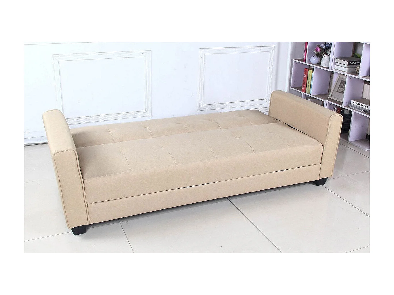 Canapé Convertible 3 Places "Tosello" 200cm Beige