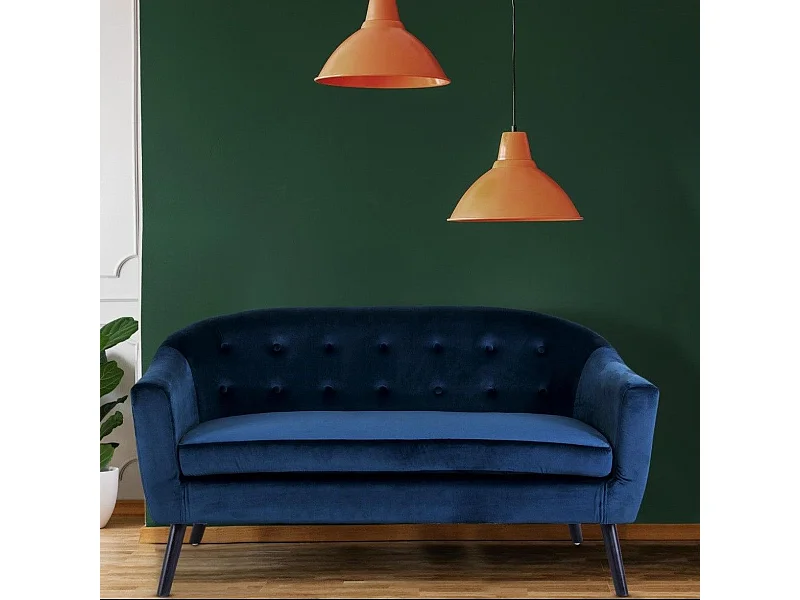 Canapé Scandinave Velours "Lopy" 157cm Bleu