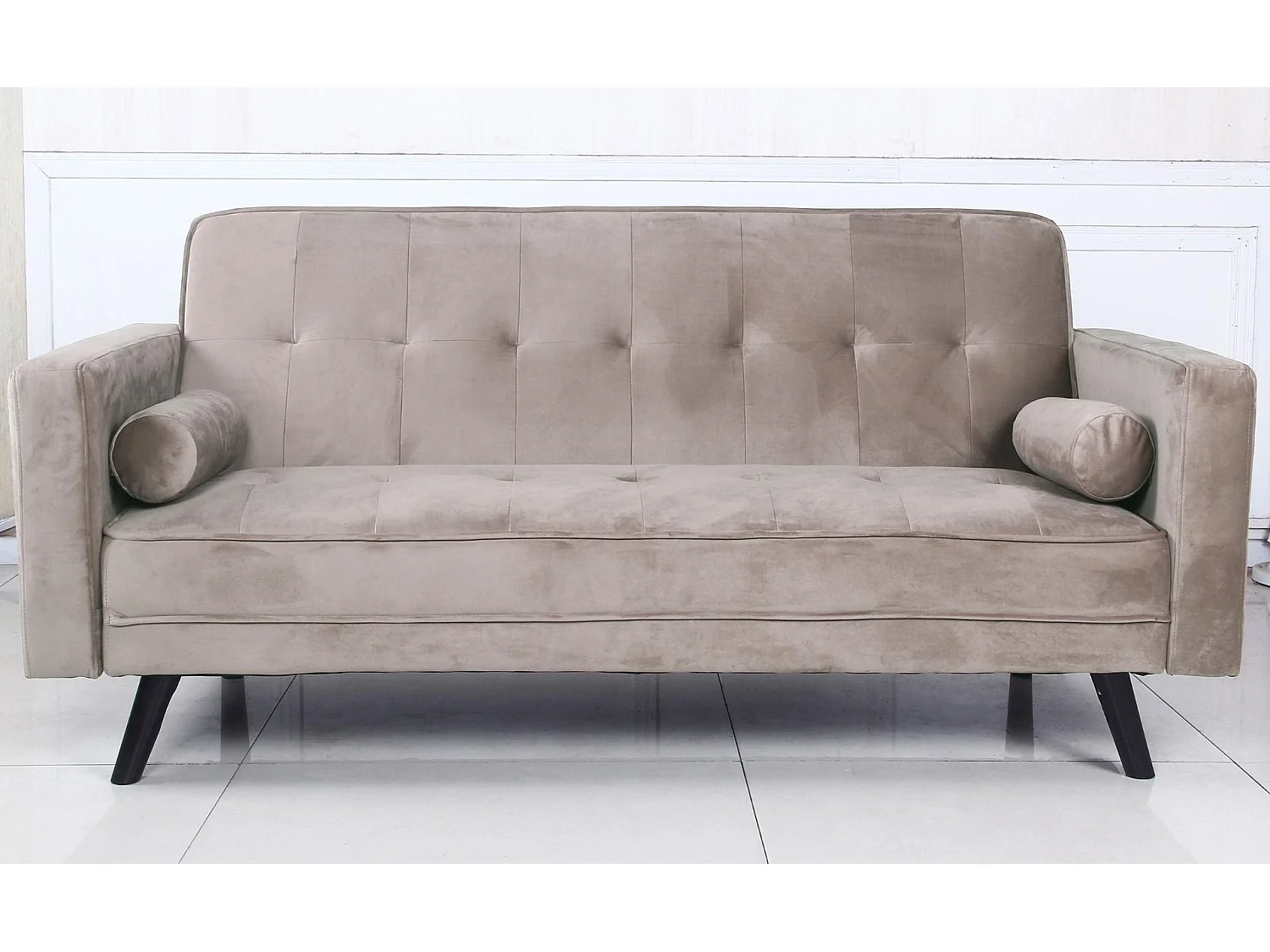 Canapé Convertible 3 Places Scandinave "Navya" Taupe