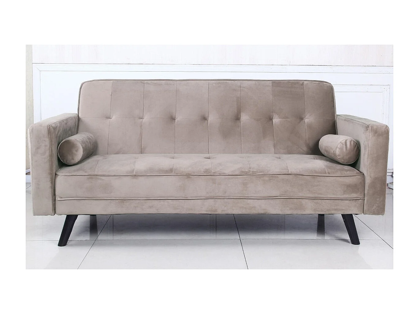Canapé Convertible 3 Places Scandinave "Navya" Taupe