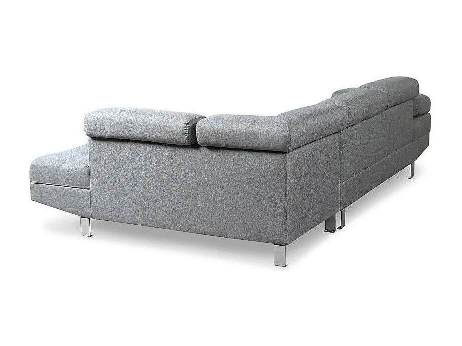 Canapé d'Angle Droit en Tissu "Têtière" 260cm Gris