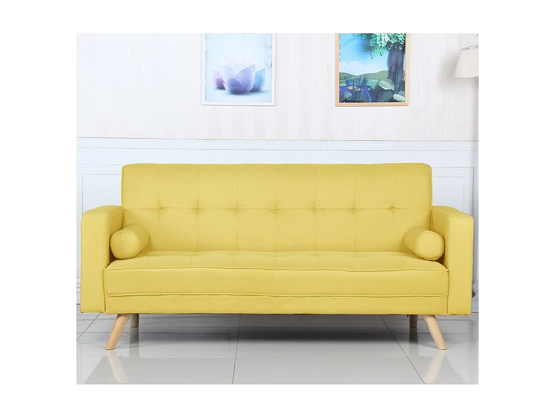 Canapé Convertible 3 Places Scandinave "Navya" Jaune