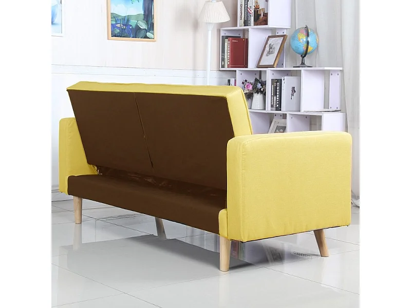 Canapé Convertible 3 Places Scandinave "Navya" Jaune
