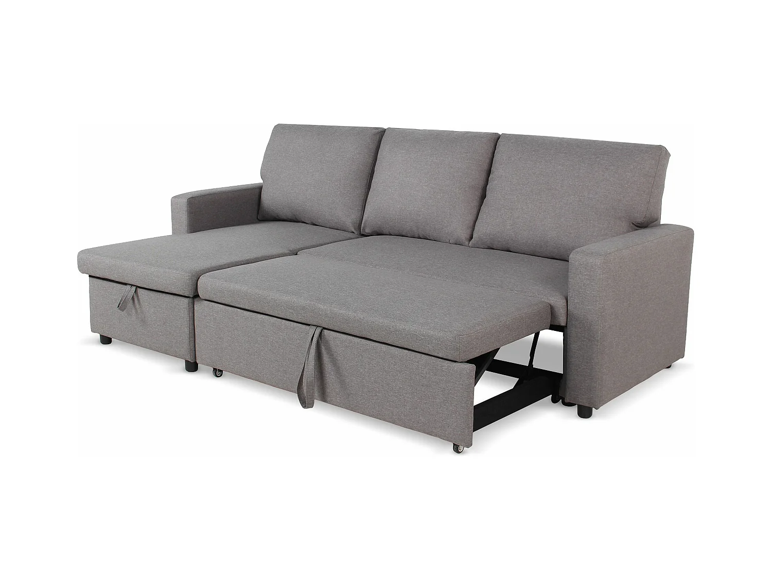 Divano letto angolare Baleares Tessuto grigio chiaro