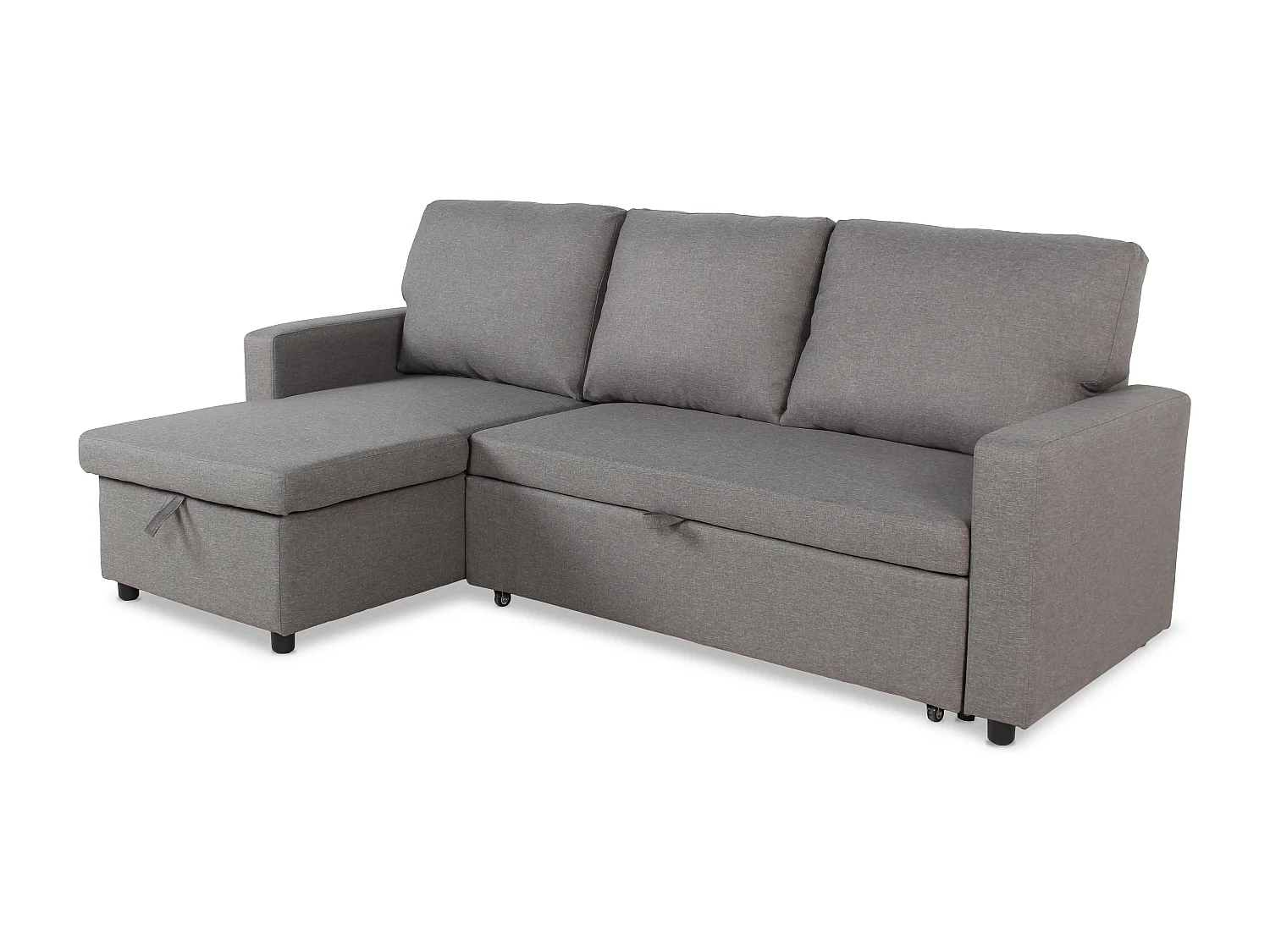 Canapé d'Angle Gauche Convertible "Minera" 215cm Gris