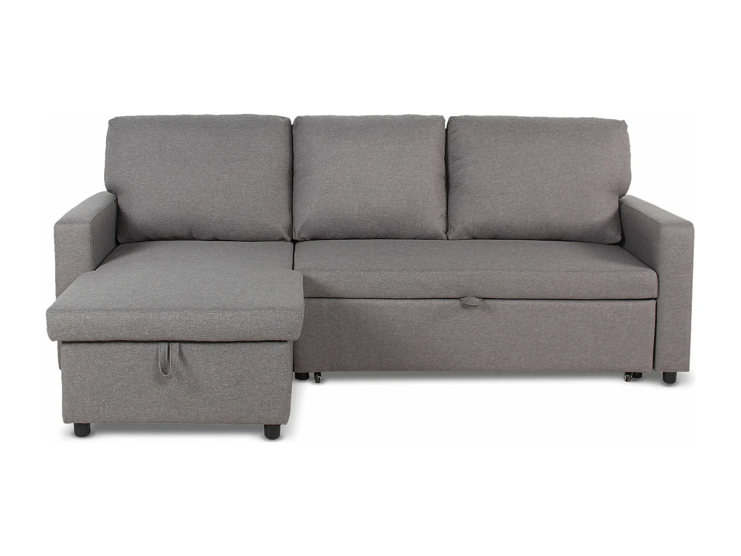Canapé d'Angle Gauche Convertible "Minera" 215cm Gris